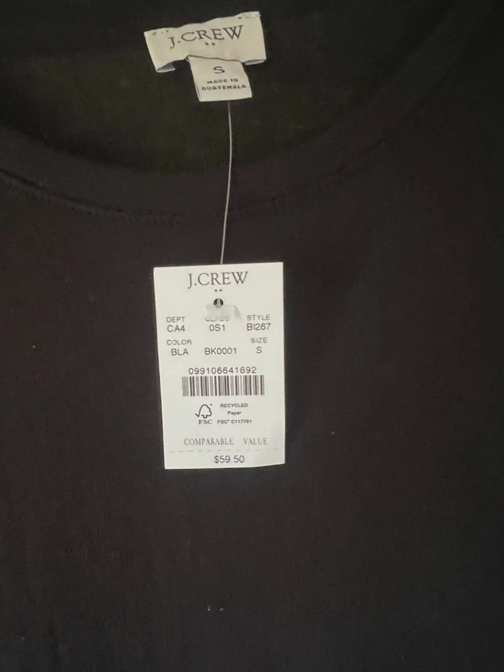J. Crew Black Babydoll Swing Dress, NWT